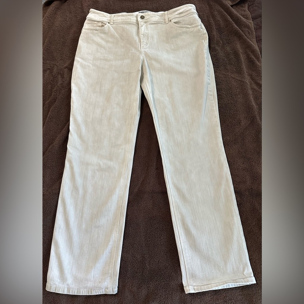 Chicos So Slimming Womens Tan Beige Ankle Stretch Skinny Jean - Size 3